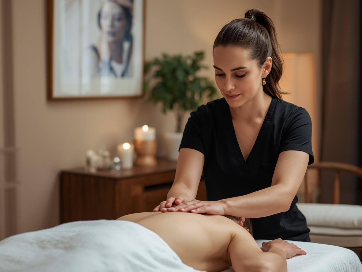 Your therapist assesses your needs and areas of tension before starting your session._ for full body tissu massage